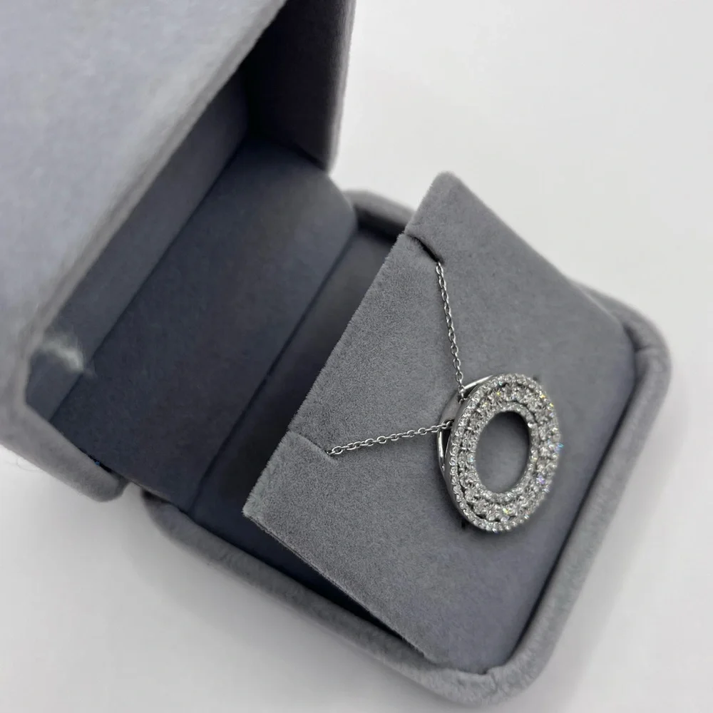 1.00 CT Lab Diamond Round Sterling Silver Necklace Pendant - Picture 4 of 9